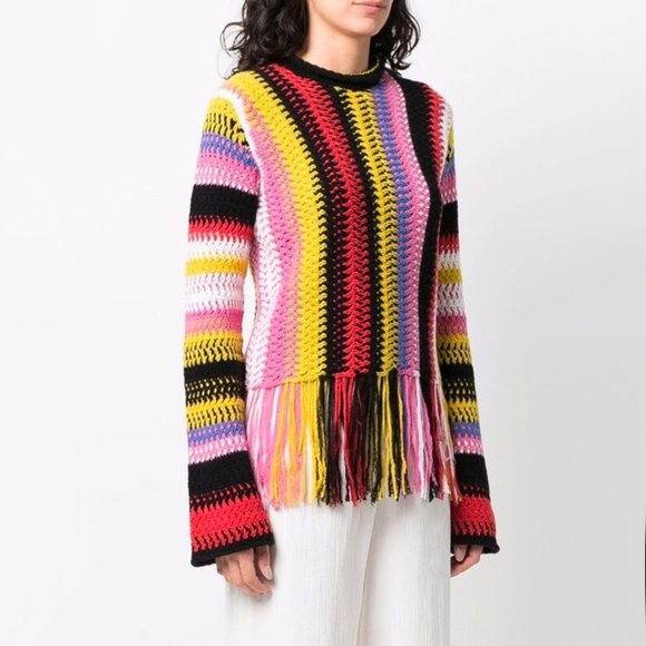 Chloe Pink Crochet Multicoloured Sweater, size Medium (fits size small) - Picture 1 of 7